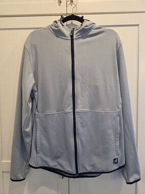 FootJoy Light Blue Full-Zip Hoodie Jacket